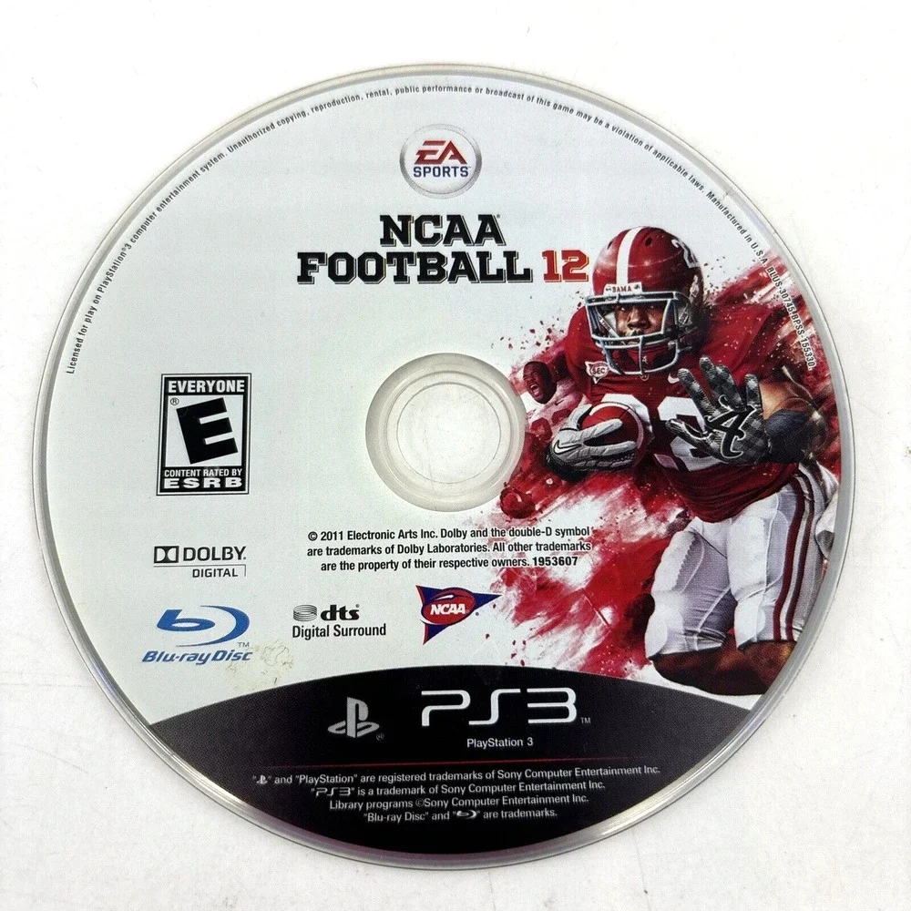 PS3 Game LOT NCAA Football 12 PlayStation 3‎ PS3 Disc & Case & NHL 08